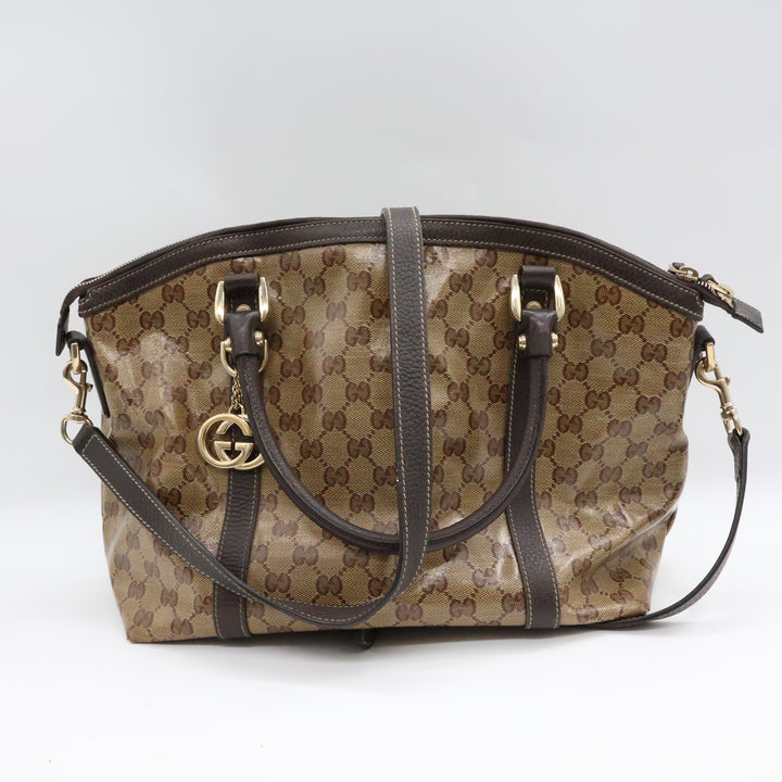 Gucci GG Bandouliere Supreme Crystal Beige Tote Handbag