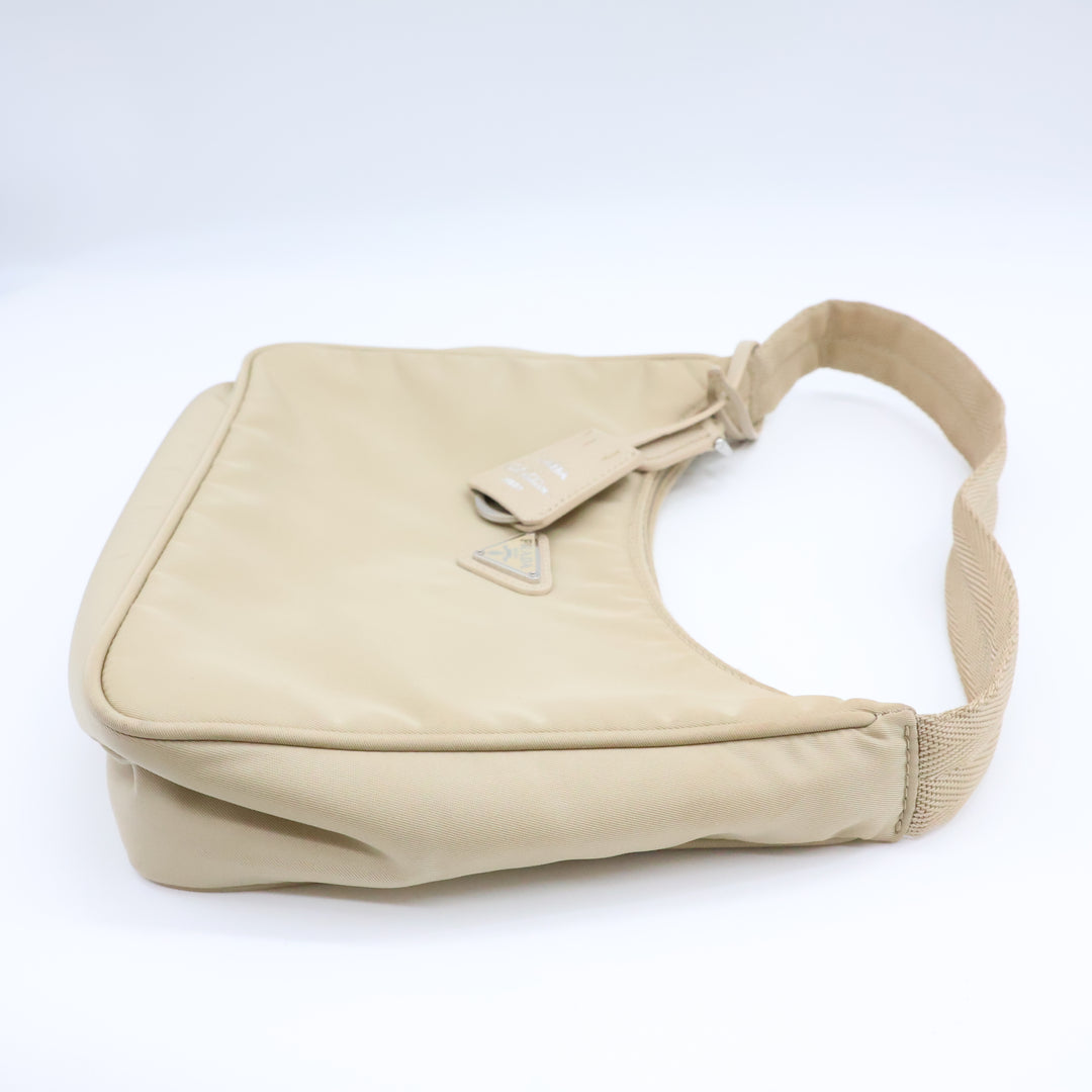 Prada Beige Nylon Re-Nylon Re-Edition 2000 Pochette Handbag