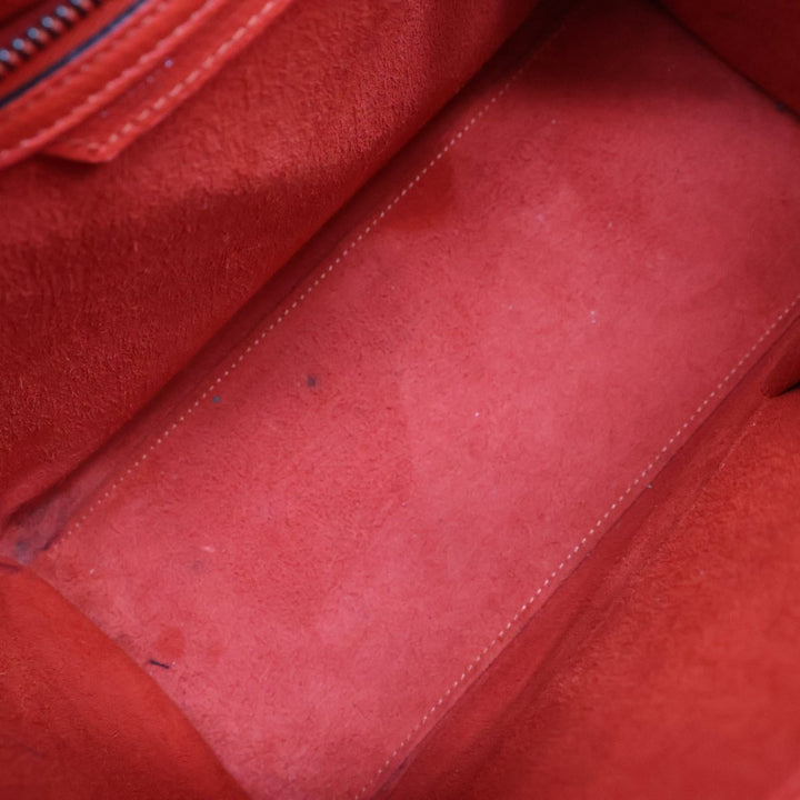 Celine Leather Luggage Leather Red Handbag - Lux Central