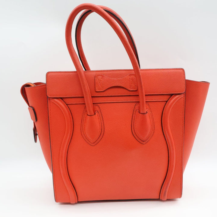 Celine Leather Luggage Leather Red Handbag - Lux Central