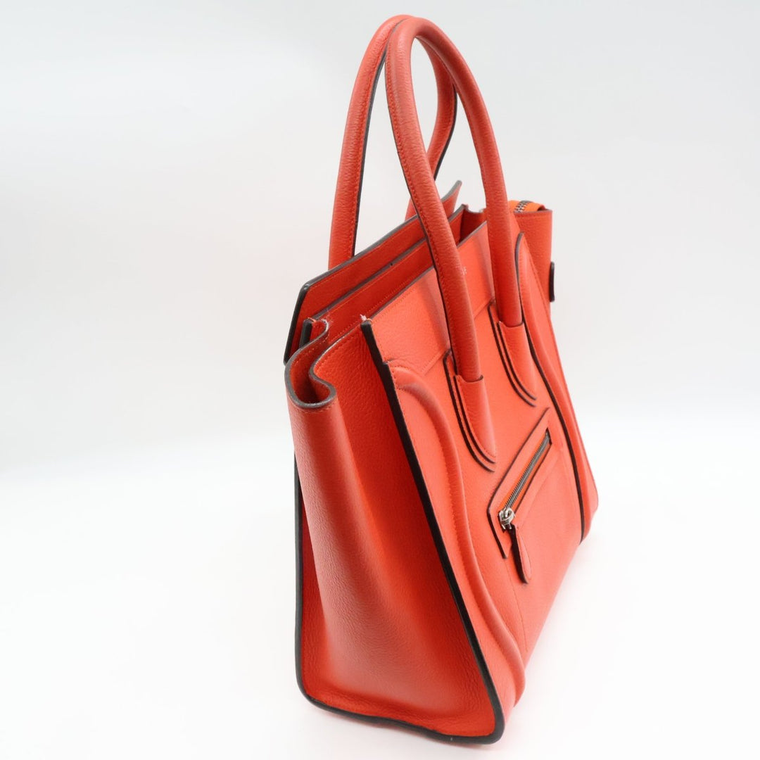 Celine Leather Luggage Leather Red Handbag - Lux Central