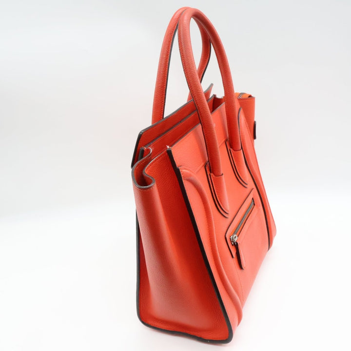 Celine Leather Luggage Leather Red Handbag - Lux Central