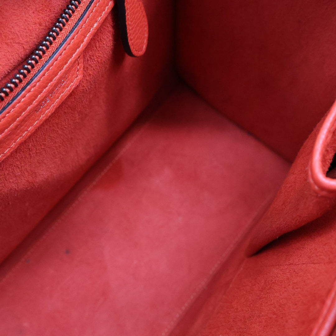Celine Leather Luggage Leather Red Handbag - Lux Central