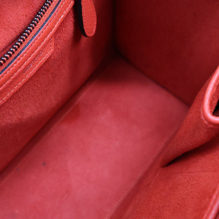 Celine Leather Luggage Leather Red Handbag - Lux Central