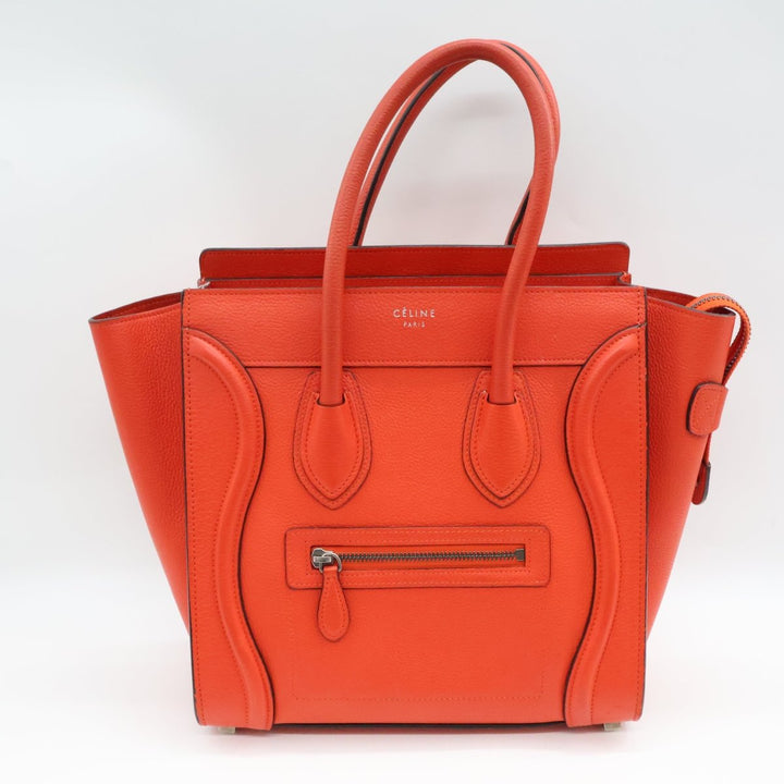 Celine Leather Luggage Leather Red Handbag - Lux Central