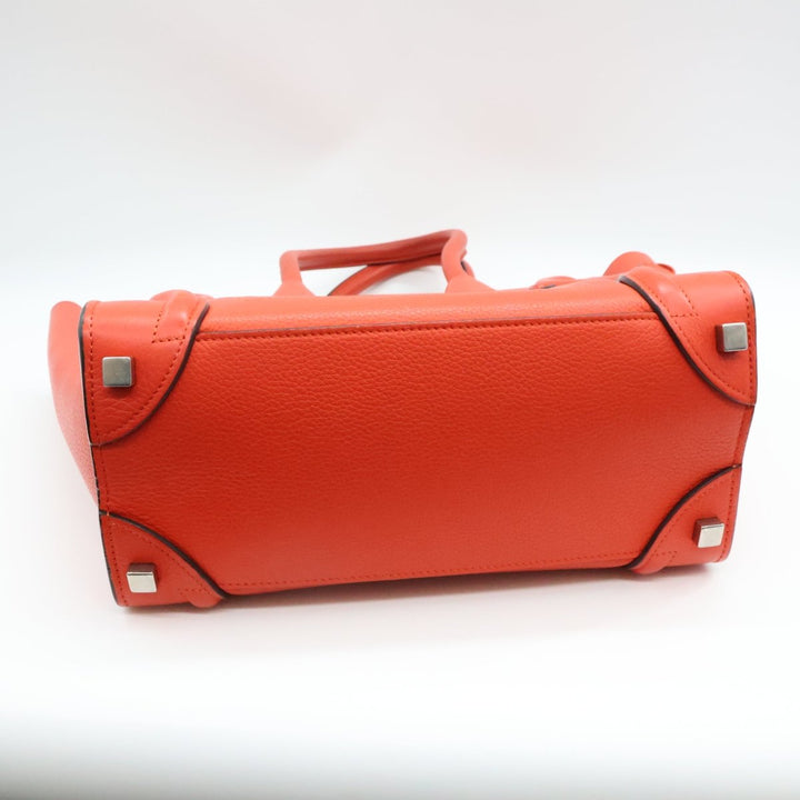 Celine Leather Luggage Leather Red Handbag - Lux Central