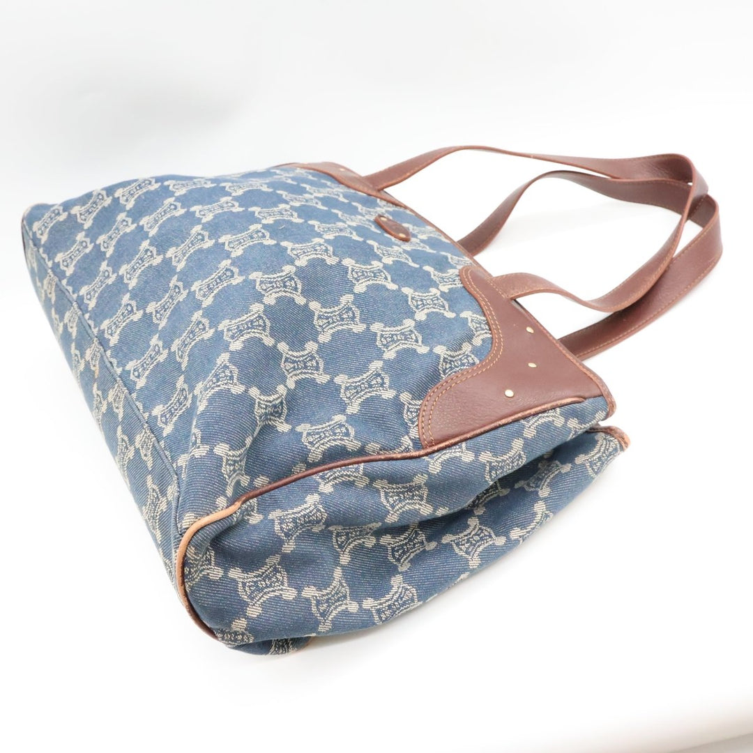 Celine Macadam Blue Denim Tote Bag - Lux Central