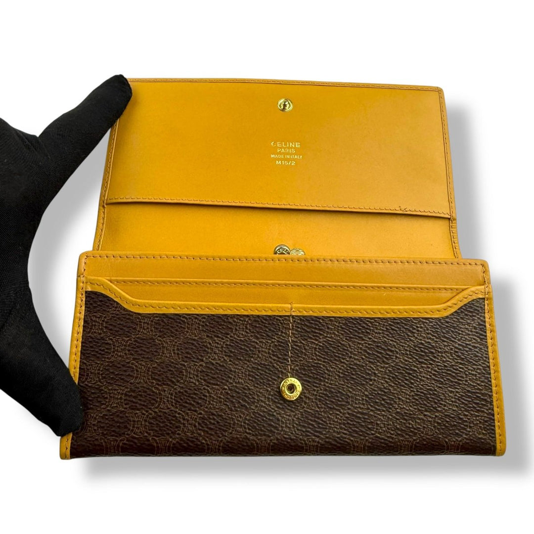 Celine Macadam Coated Canvas Long Wallet - Lux Central