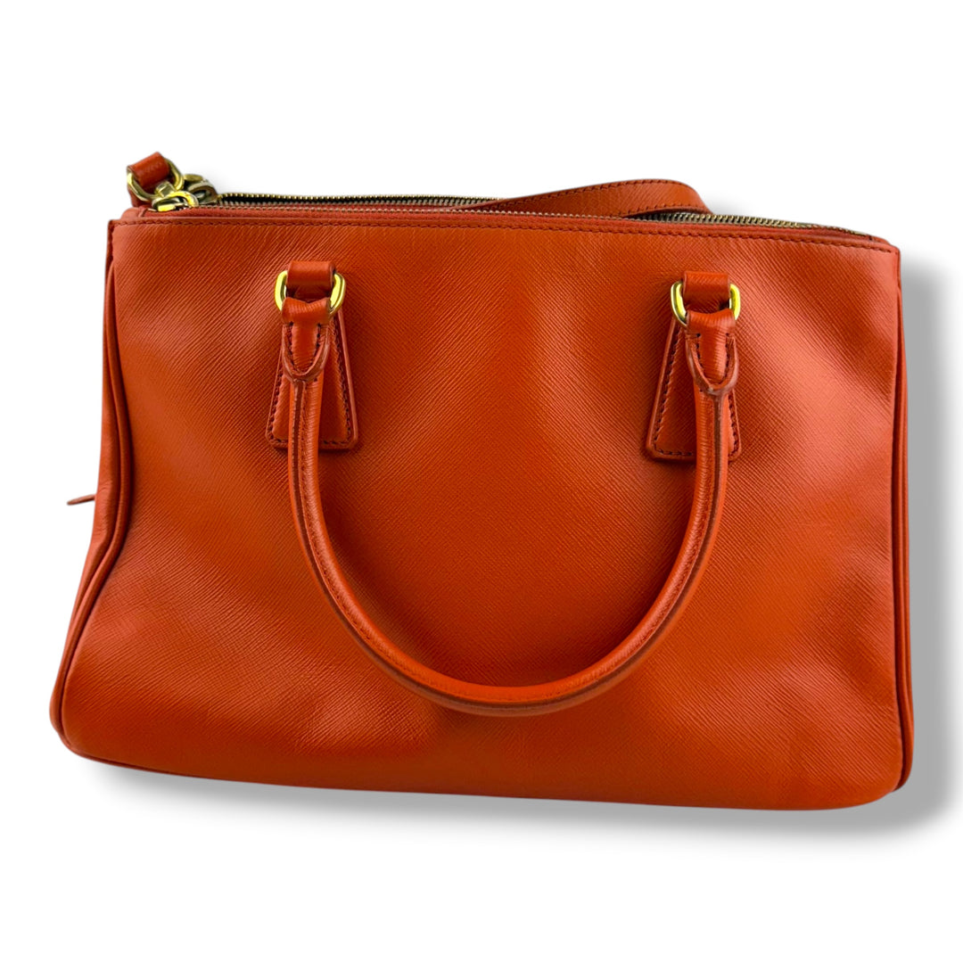 Prada Galleria Saffiano Tote Orange Leather Handbag