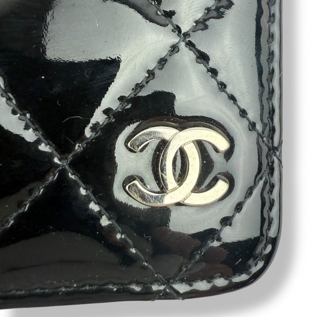 Chanel Agenda Black Patent Leather Wallet - Lux Central