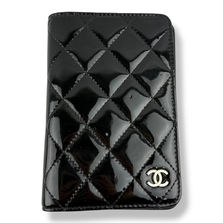 Chanel Agenda Black Patent Leather Wallet - Lux Central