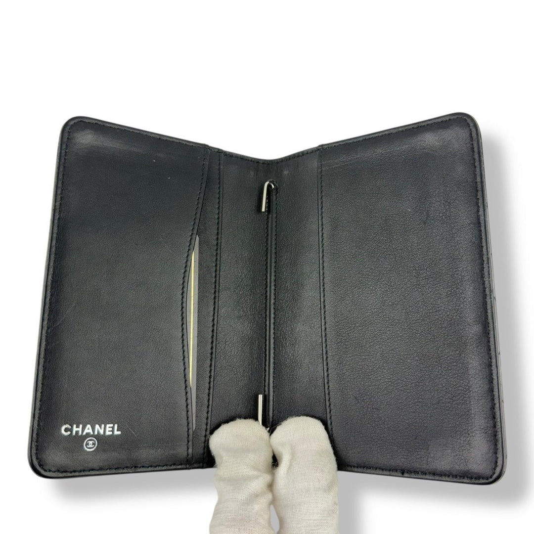 Chanel Agenda Black Patent Leather Wallet - Lux Central