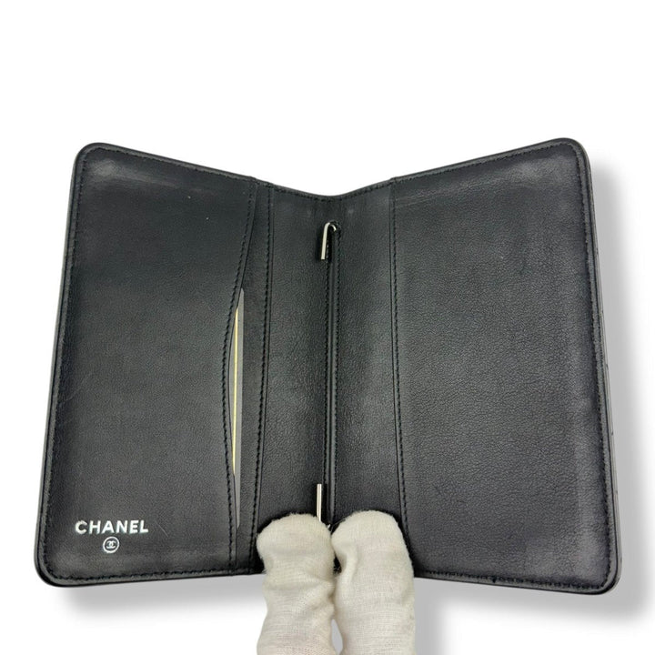Chanel Agenda Black Patent Leather Wallet - Lux Central