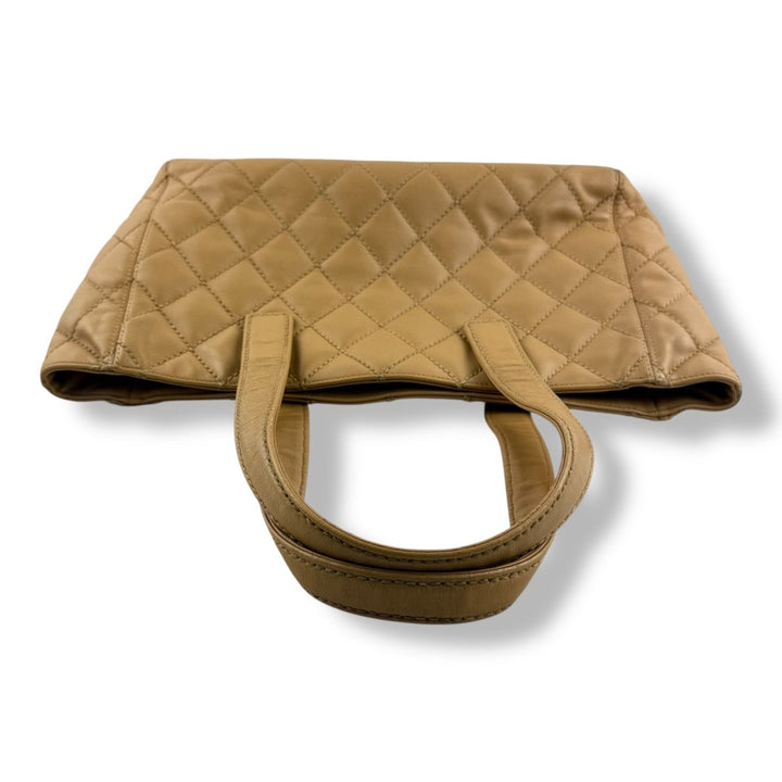 Chanel Beige Leather Wild Stitch Tote Handbag - Lux Central