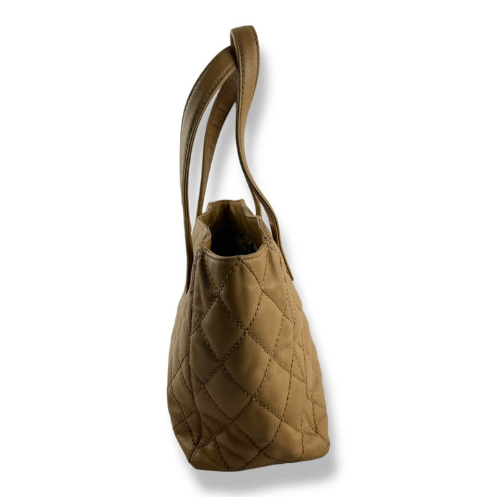 Chanel Beige Leather Wild Stitch Tote Handbag - Lux Central