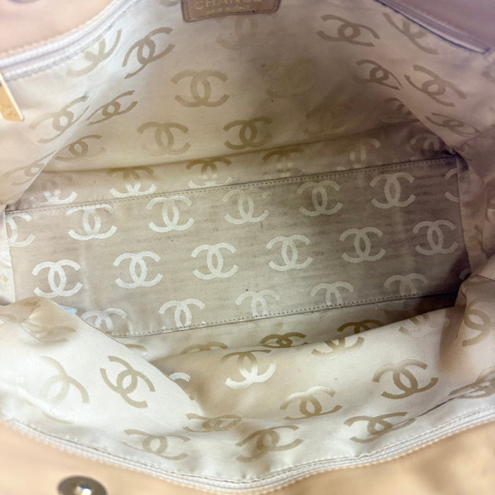 Chanel Beige Leather Wild Stitch Tote Handbag - Lux Central