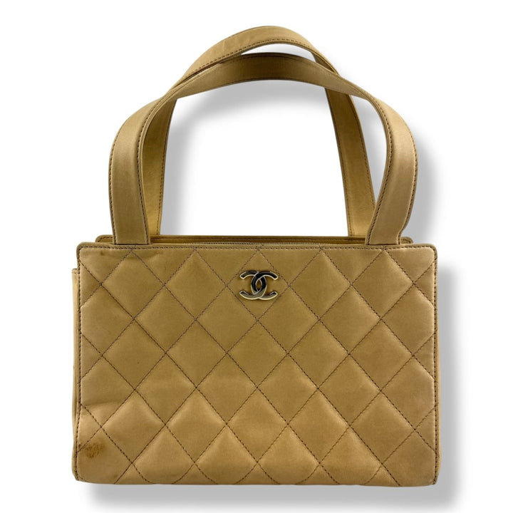 Chanel Beige Leather Wild Stitch Tote Handbag - Lux Central