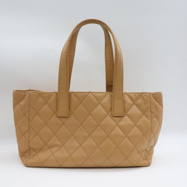 Chanel Beige Leather Wild Stitch Tote Handbag - Lux Central