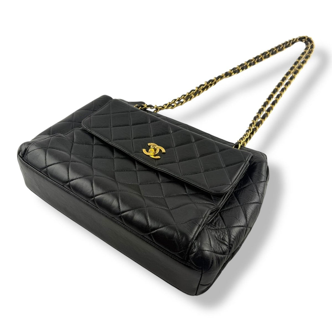 Chanel Black Lambskin Shoulder Handbag - Lux Central