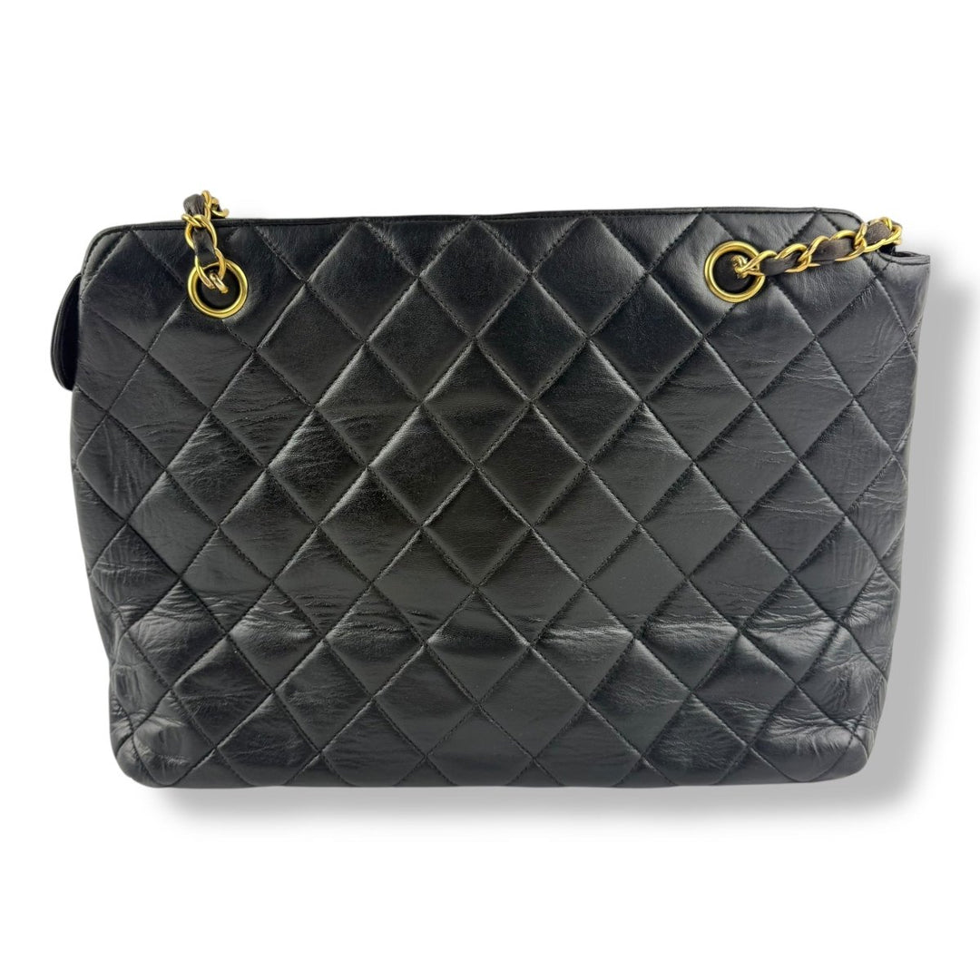 Chanel Black Lambskin Shoulder Handbag - Lux Central