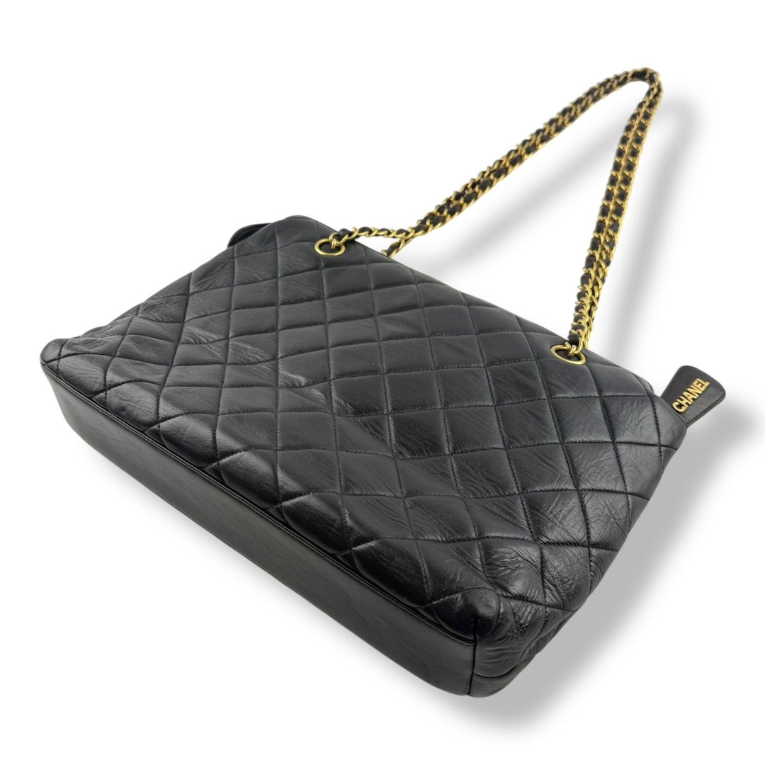 Chanel Black Lambskin Shoulder Handbag - Lux Central