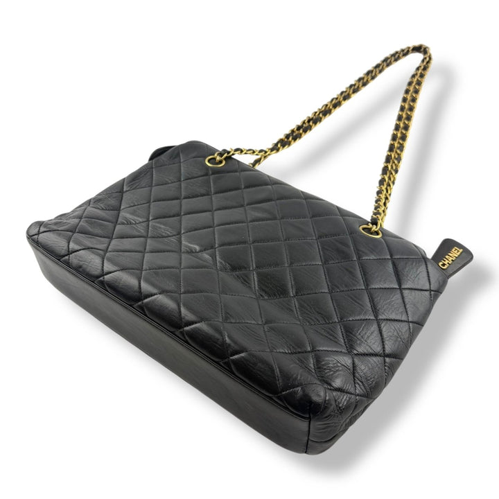 Chanel Black Lambskin Shoulder Handbag - Lux Central
