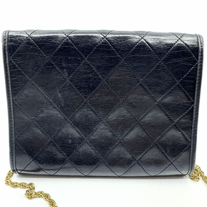 Chanel Black Lambskin Vintage Mini Matelasse Handbag - Lux Central