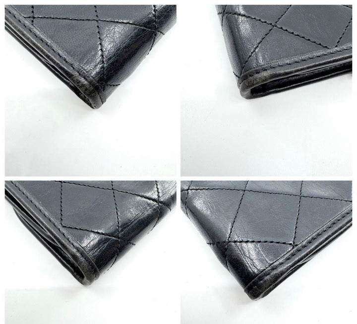 Chanel Black Lambskin Vintage Mini Matelasse Handbag - Lux Central