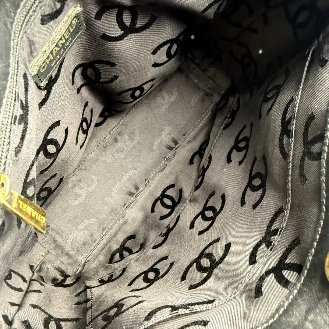 Chanel Black Leather Wild Stitch Tote Handbag - Lux Central