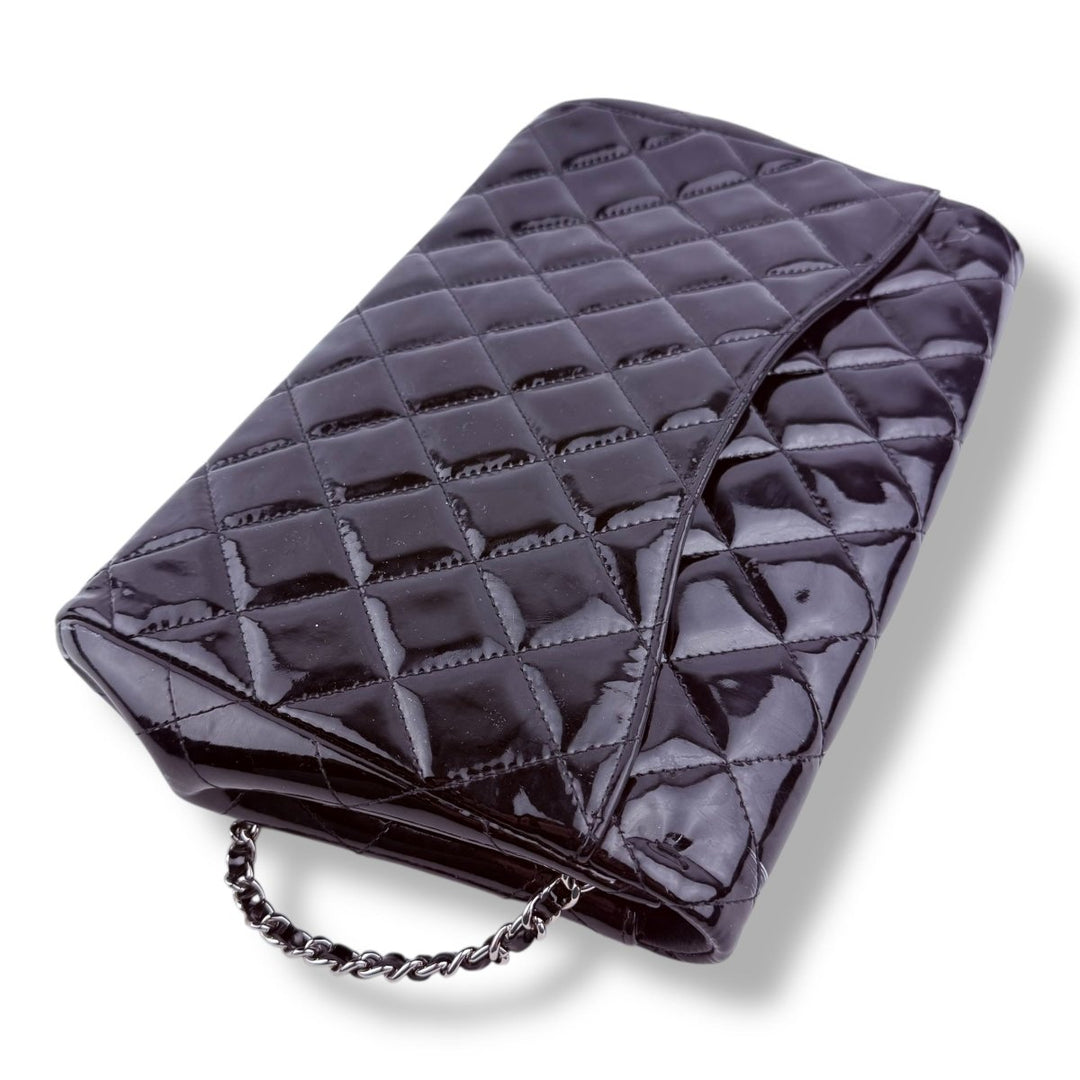 Chanel Black Patent Classic Flap Shoulder Handbag - Lux Central