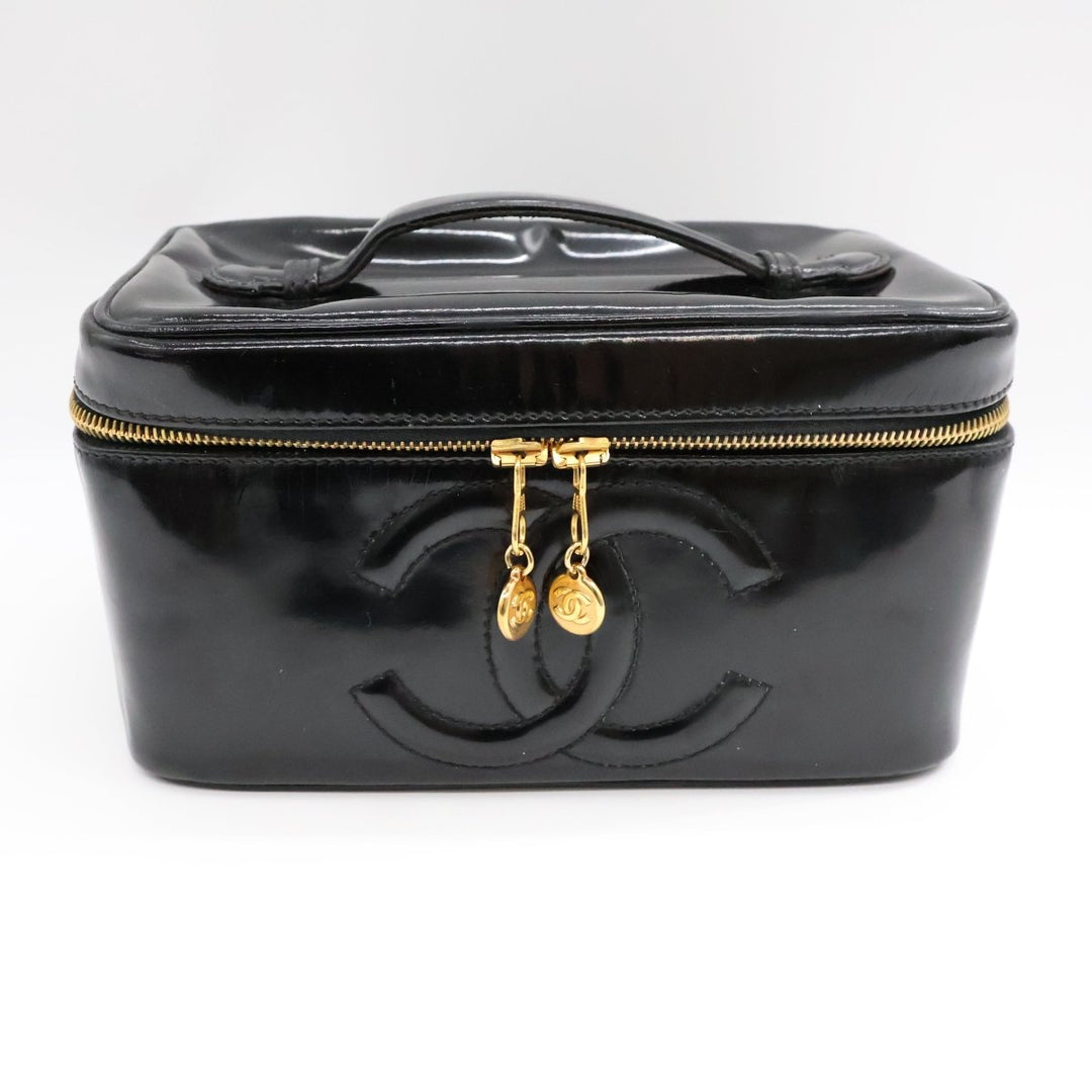 Chanel Black Patent Vanity Bag - Lux Central