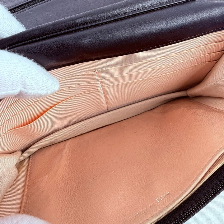 Chanel Black Quilted Lambskin Crest Wallet on Chain Handbag - Lux Central