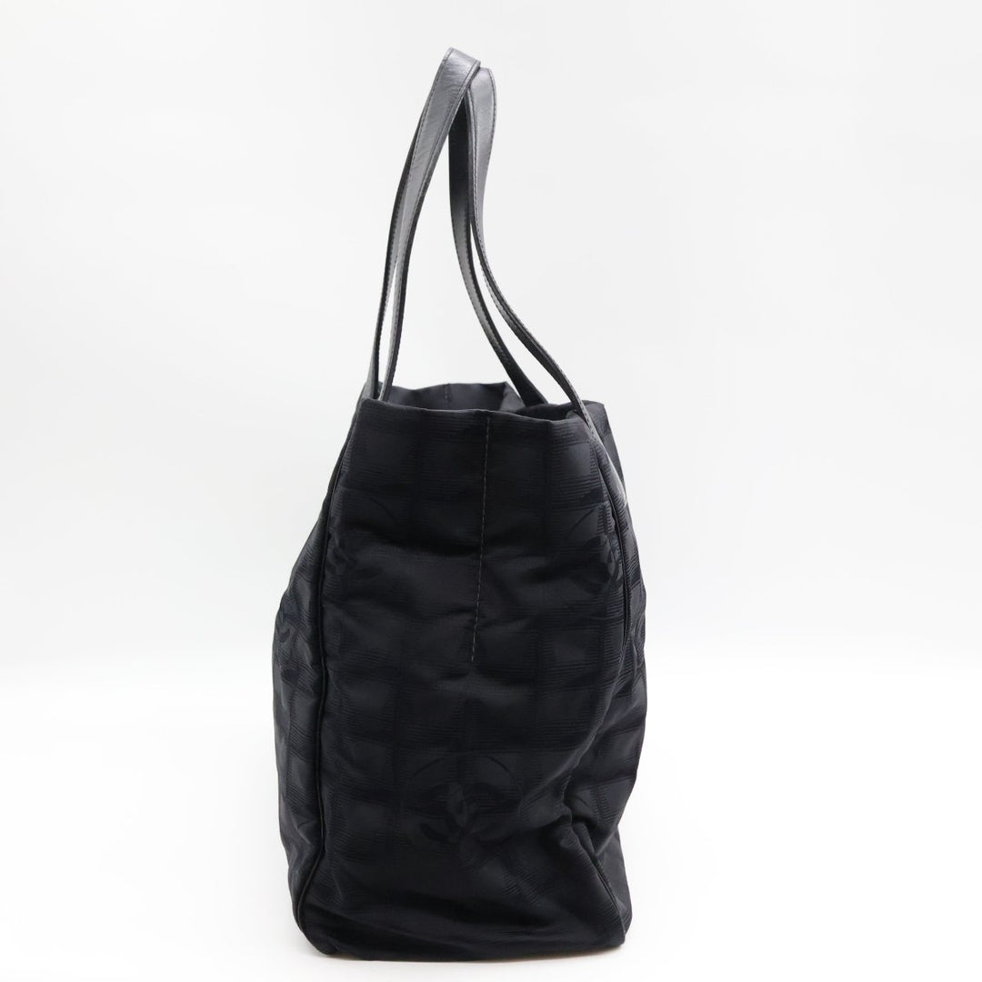 Chanel Black Travel Line Canvas Tote Handbag - Lux Central