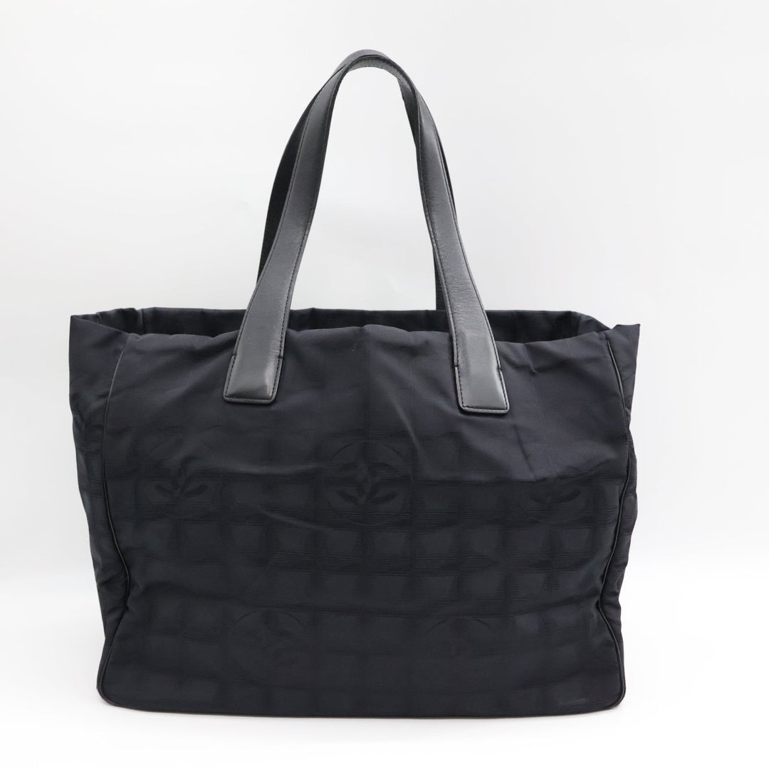 Chanel Black Travel Line Canvas Tote Handbag - Lux Central