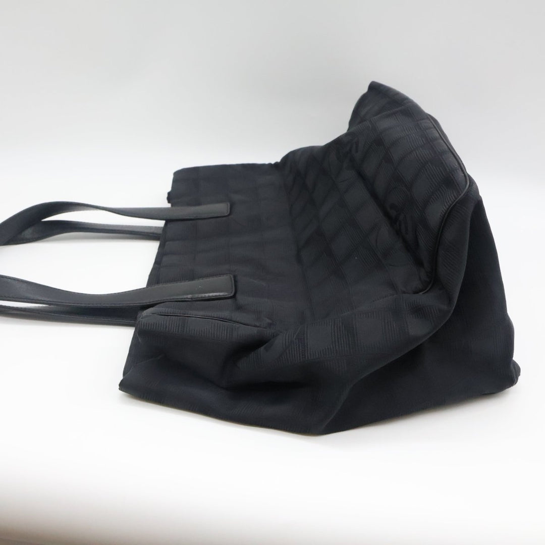 Chanel Black Travel Line Canvas Tote Handbag - Lux Central