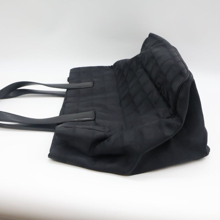 Chanel Black Travel Line Canvas Tote Handbag - Lux Central