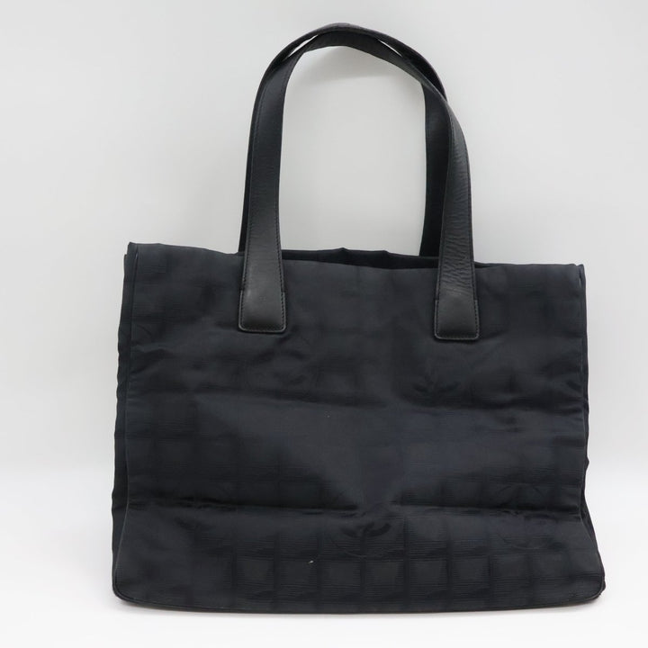 Chanel Black Travel Line Canvas Tote Handbag - Lux Central