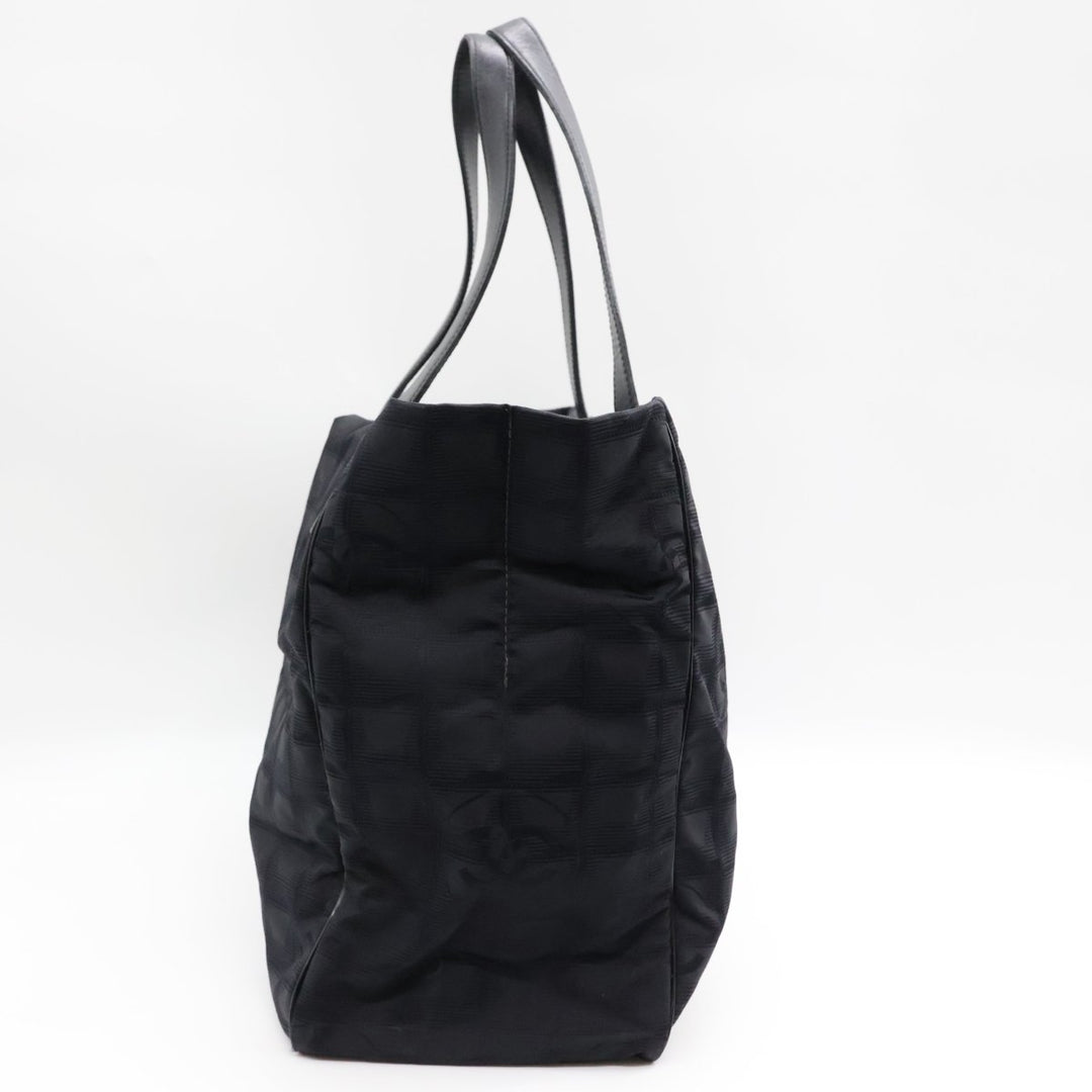 Chanel Black Travel Line Canvas Tote Handbag - Lux Central