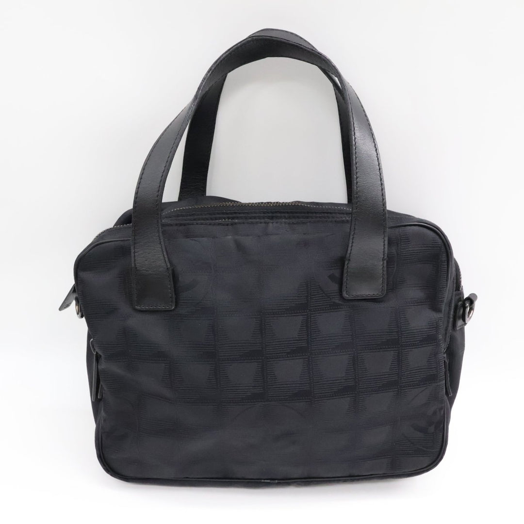 Chanel Black Travel Line Canvas Tote Handbag - Lux Central