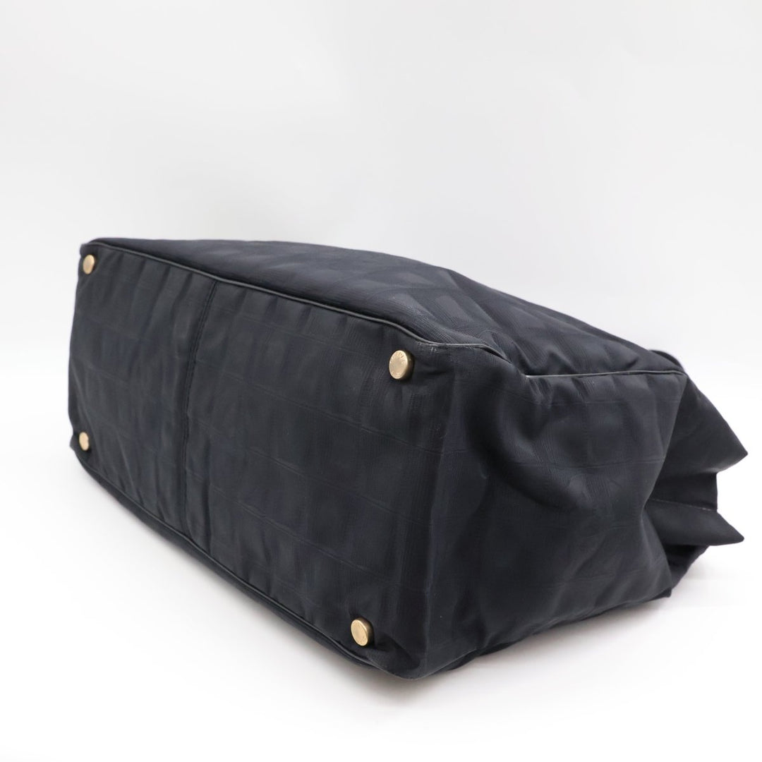 Chanel Black Travel Line Canvas Tote Handbag - Lux Central