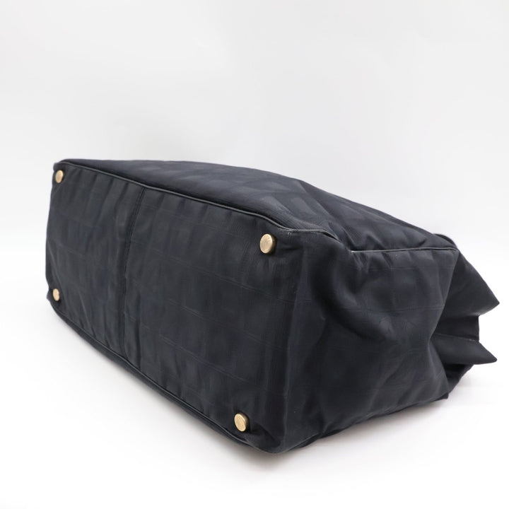 Chanel Black Travel Line Canvas Tote Handbag - Lux Central