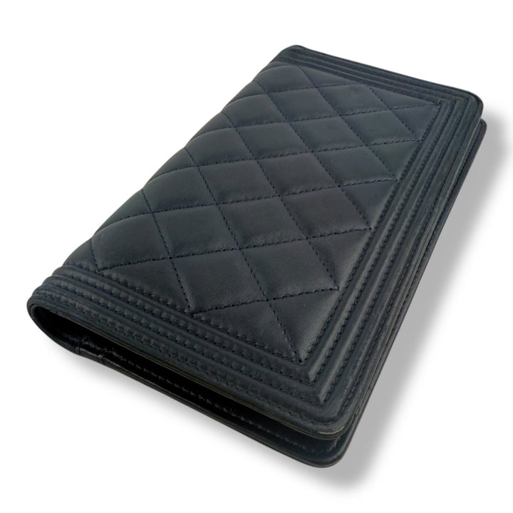 Chanel Boy Navy Long Wallet - Lux Central