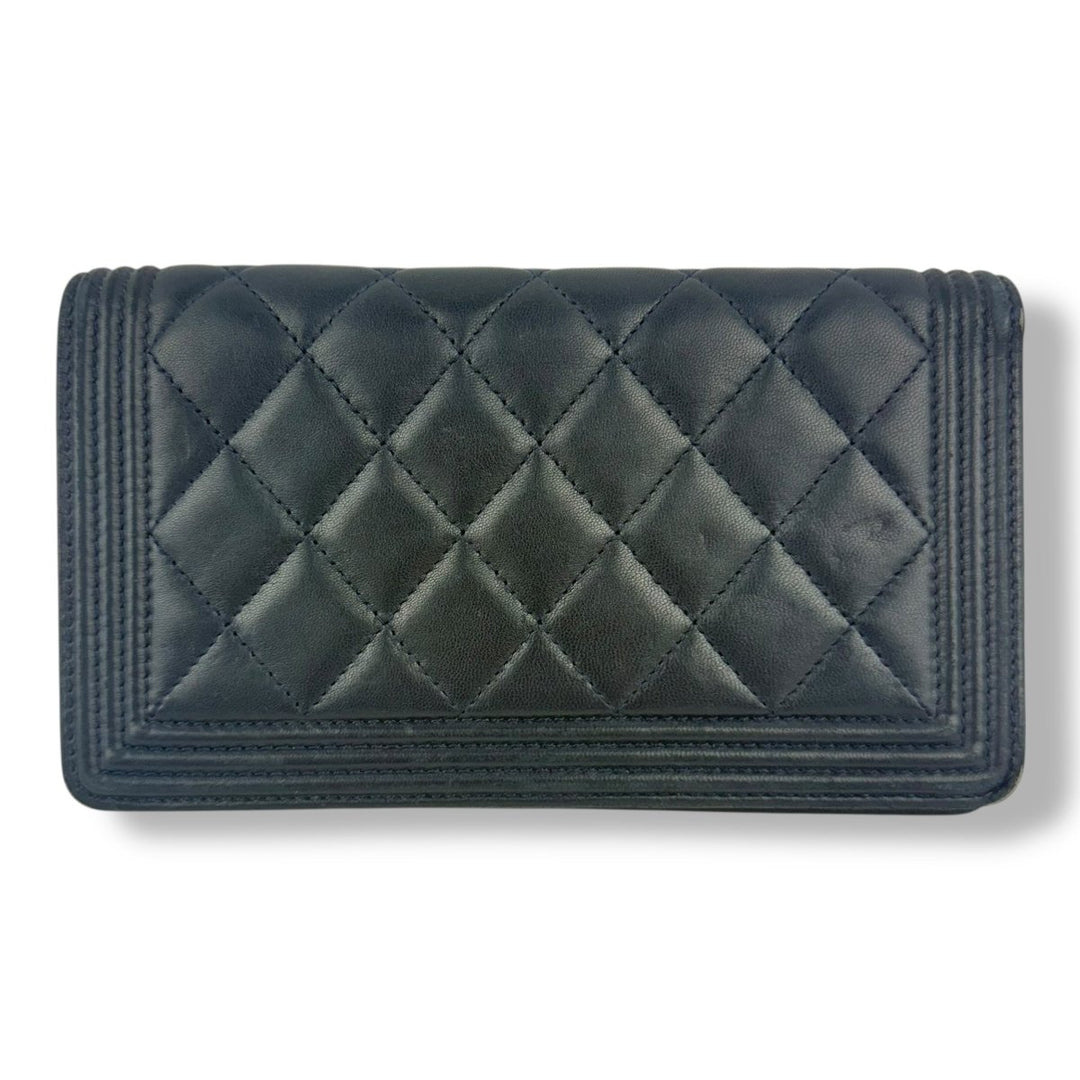 Chanel Boy Navy Long Wallet - Lux Central