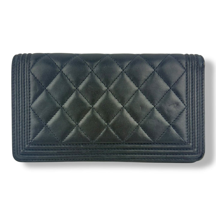 Chanel Boy Navy Long Wallet - Lux Central