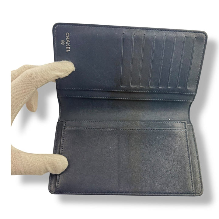 Chanel Boy Navy Long Wallet - Lux Central