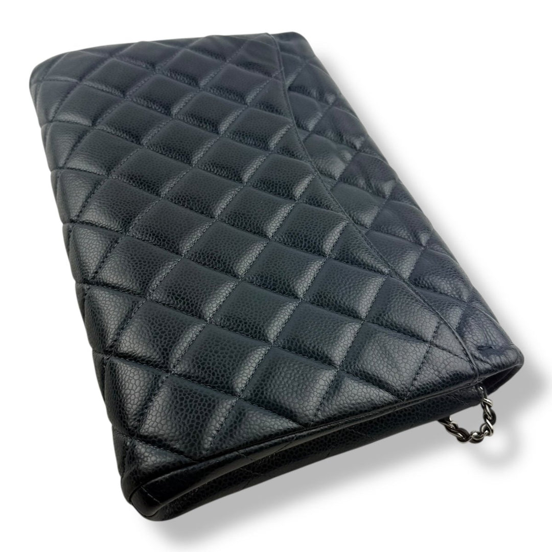Chanel Caviar Navy Blue Timeless Classic Flap Shoulder Bag - Lux Central