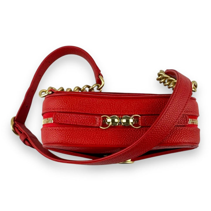 Chanel CC Affinity Camera Red Quilted Belt Handbag - Lux Central