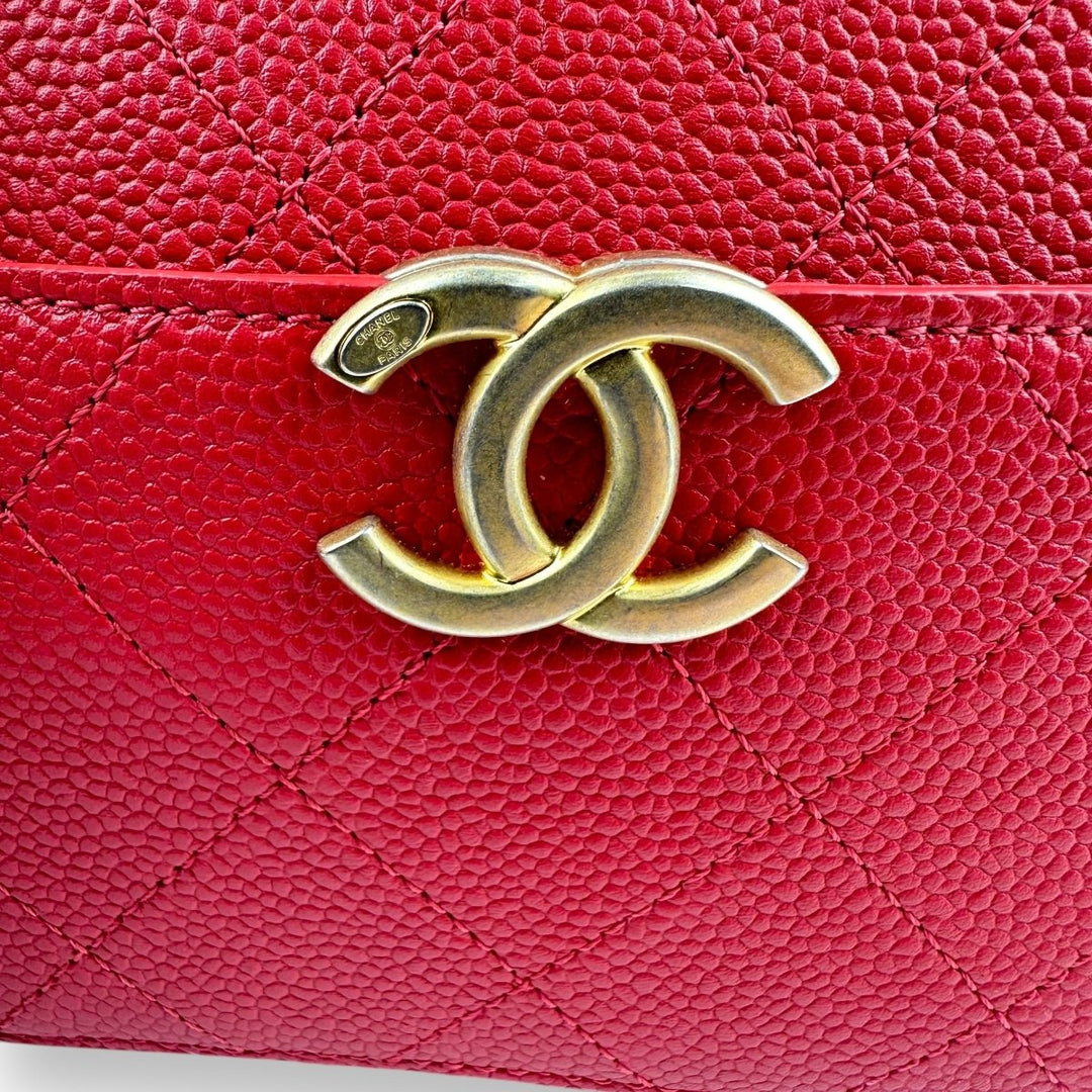 Chanel CC Affinity Camera Red Quilted Belt Handbag - Lux Central