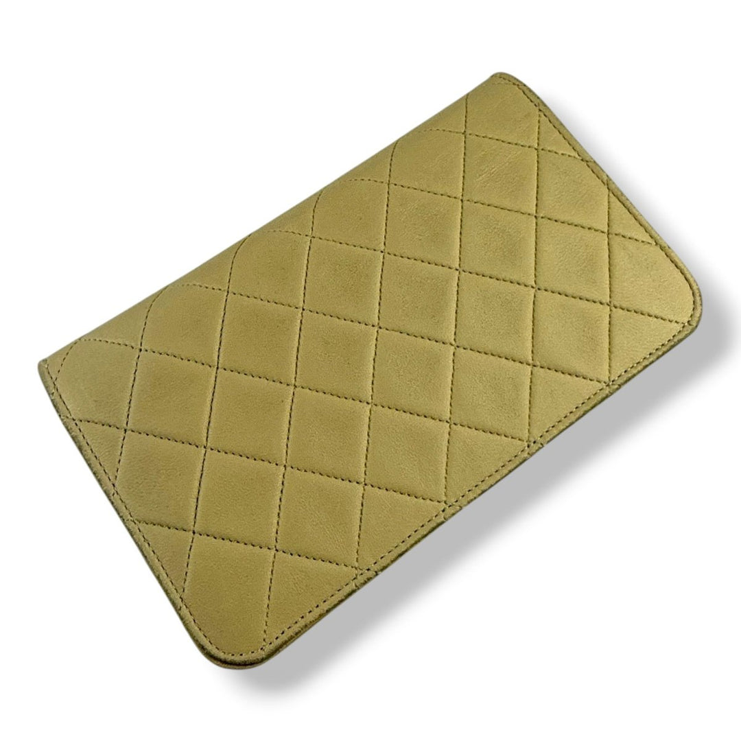 Chanel CC Beige Push Lock Single Flap Lambskin Shoulder Handbag - Lux Central