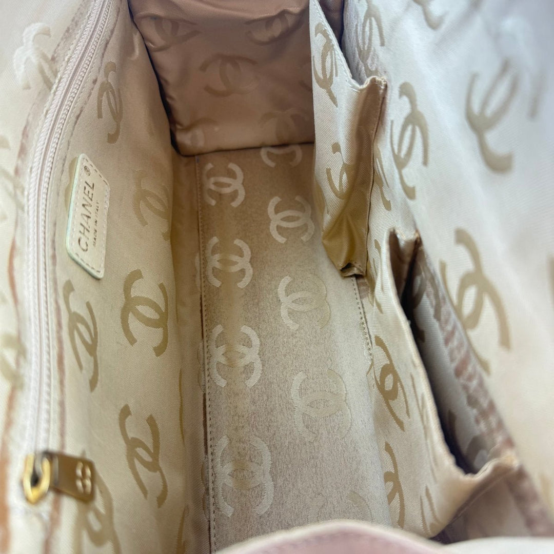 Chanel CC Beige/Brown Lambskin Wild Stitch Handbag - Lux Central